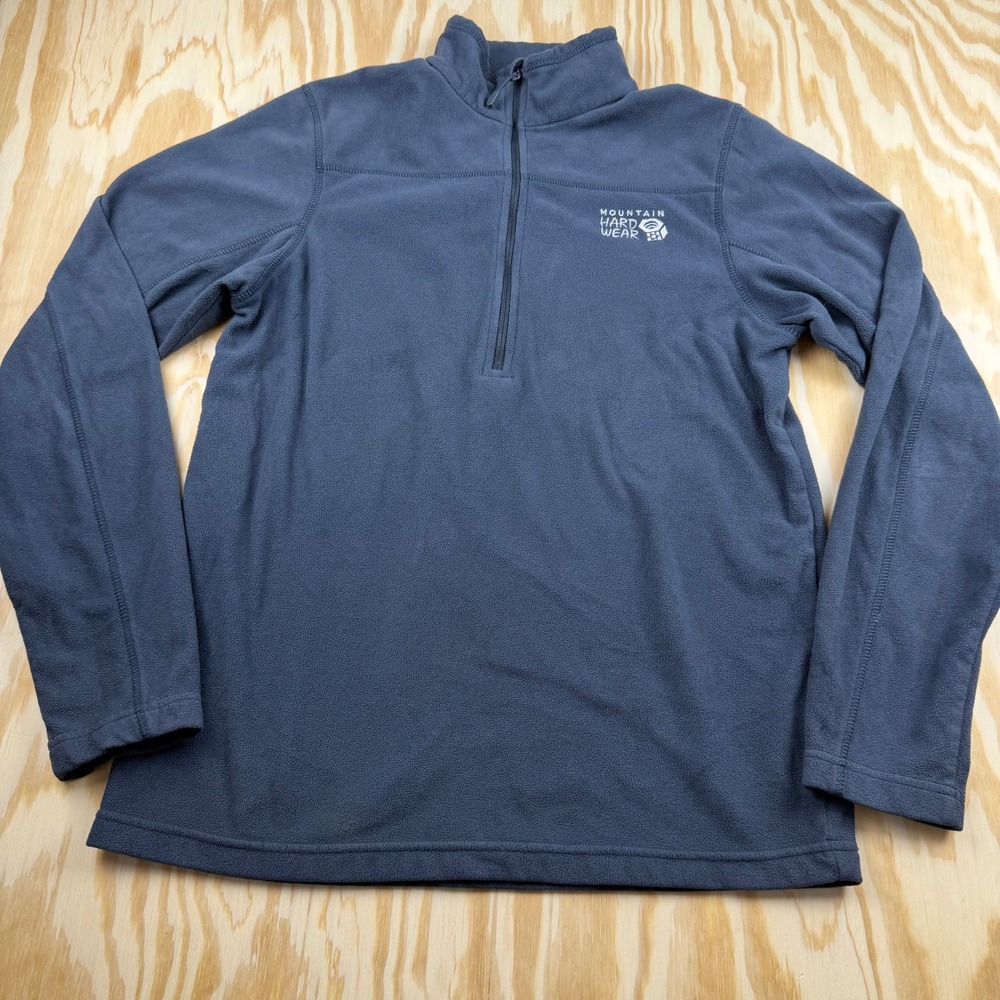 Mountain Hardwear Mens Small Gray Microfleece Quarter Zip Pullover Sweater